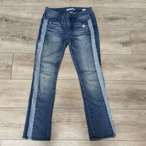 Code Bleu Women's Patchwork Blue Denim Jeans Size 6‎ Petite Y2k Straight leg